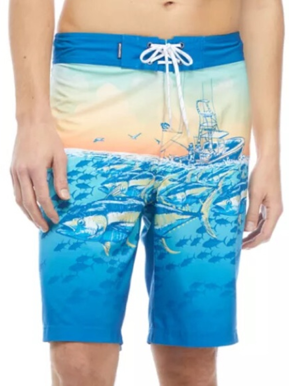 Brand New-Ocean + Coast Printed Bungee Tuna Swim Trunks
